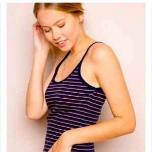 brandy melville red white & blue striped tank top